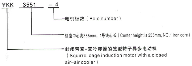 YKK系列(H355-1000)高压JR136-6三相异步电机西安泰富西玛电机型号说明